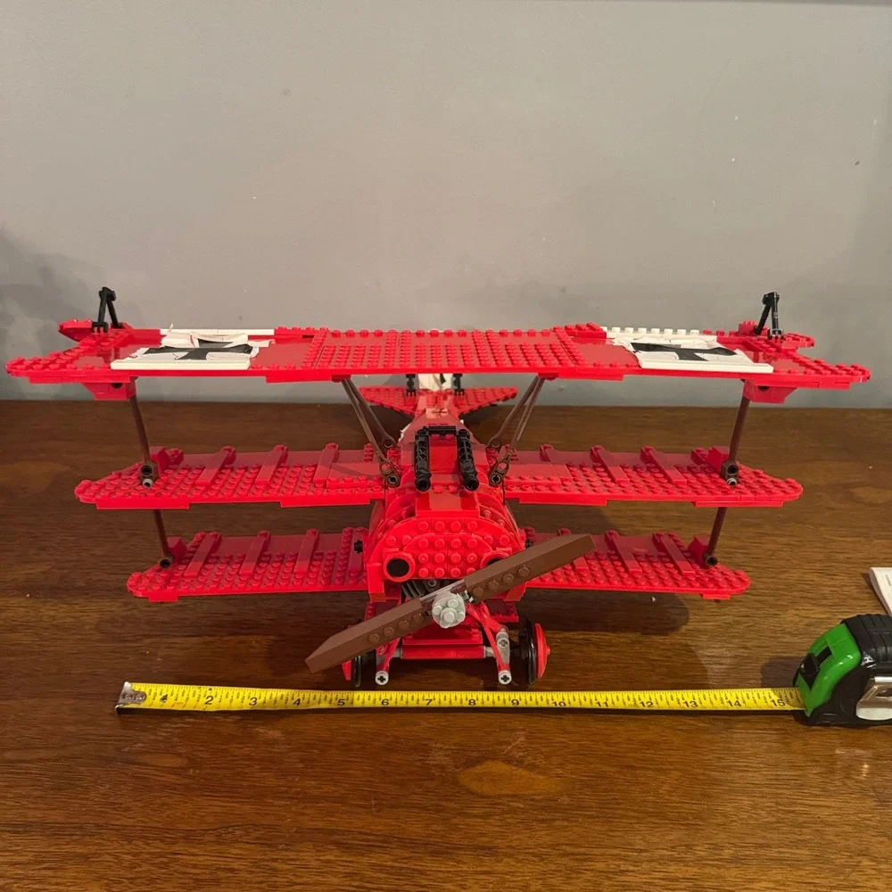 LEGO 10024 Red Baron Fokker Triplane Building Set Complete w/ Sticker Wear
